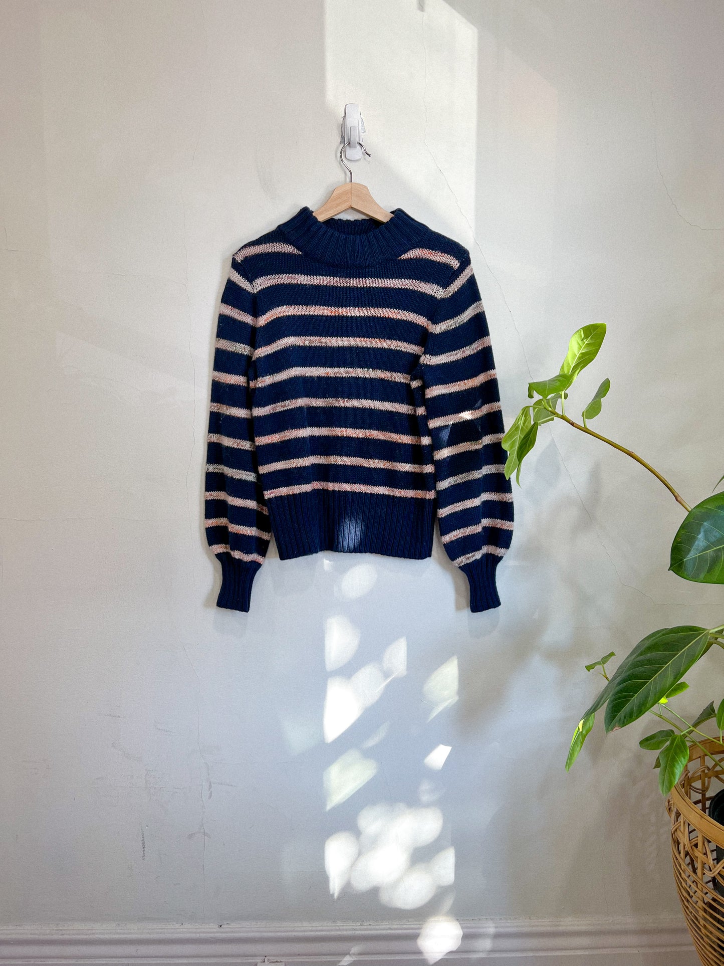 Madewell  Striped Metcalf Chunky Knit Sweater in Navy" (Size M/L)