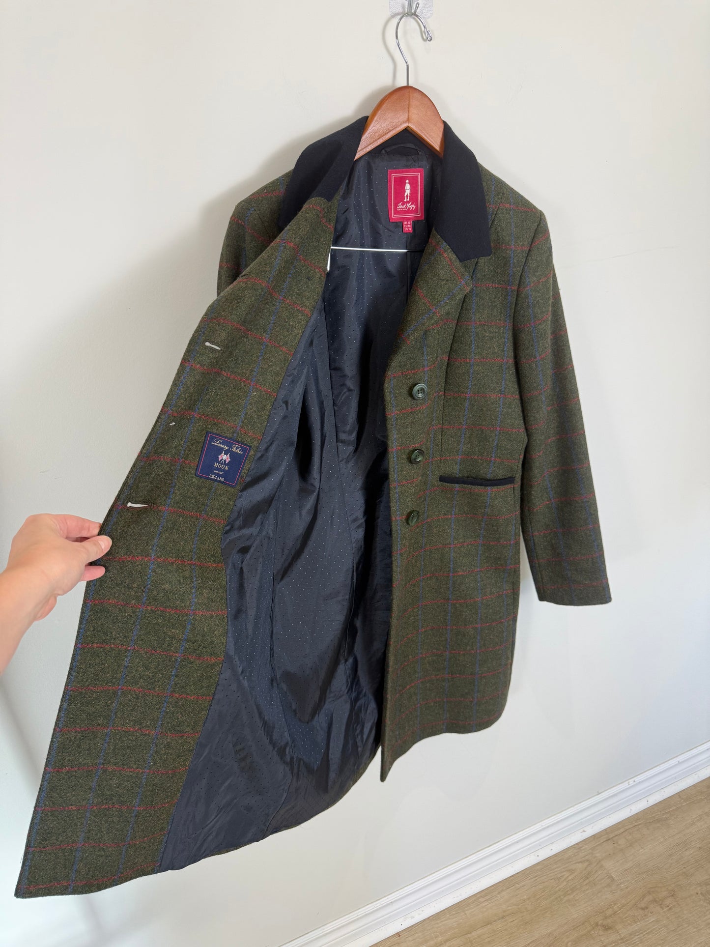 Jack Murphy Dublin "Isabella Tweed Coat in Green" (Size M)