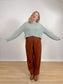 L'ENVERS Sustainable Knitwear "Organic Cotton Cropped Sweater in Mint Green" (Size L)