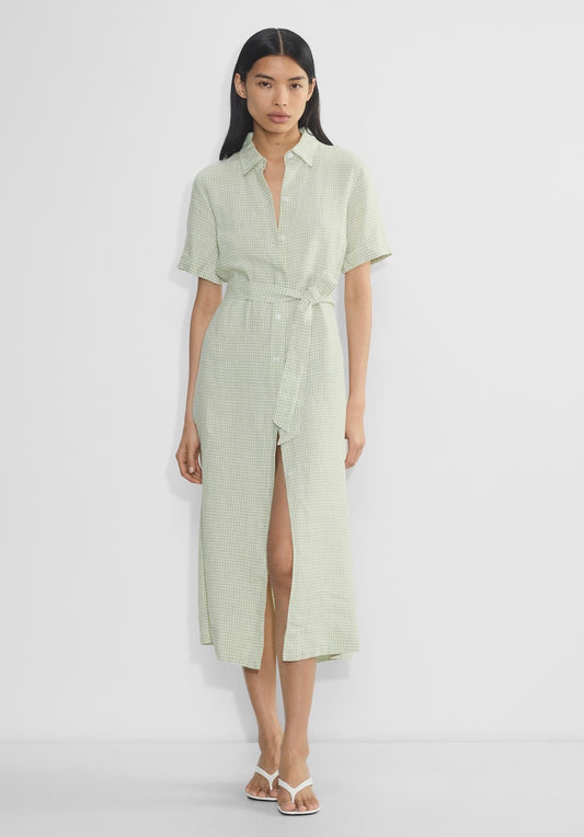 Wilfred "Eleta Linen Maxi Dress in Green Gingham" (Size M)