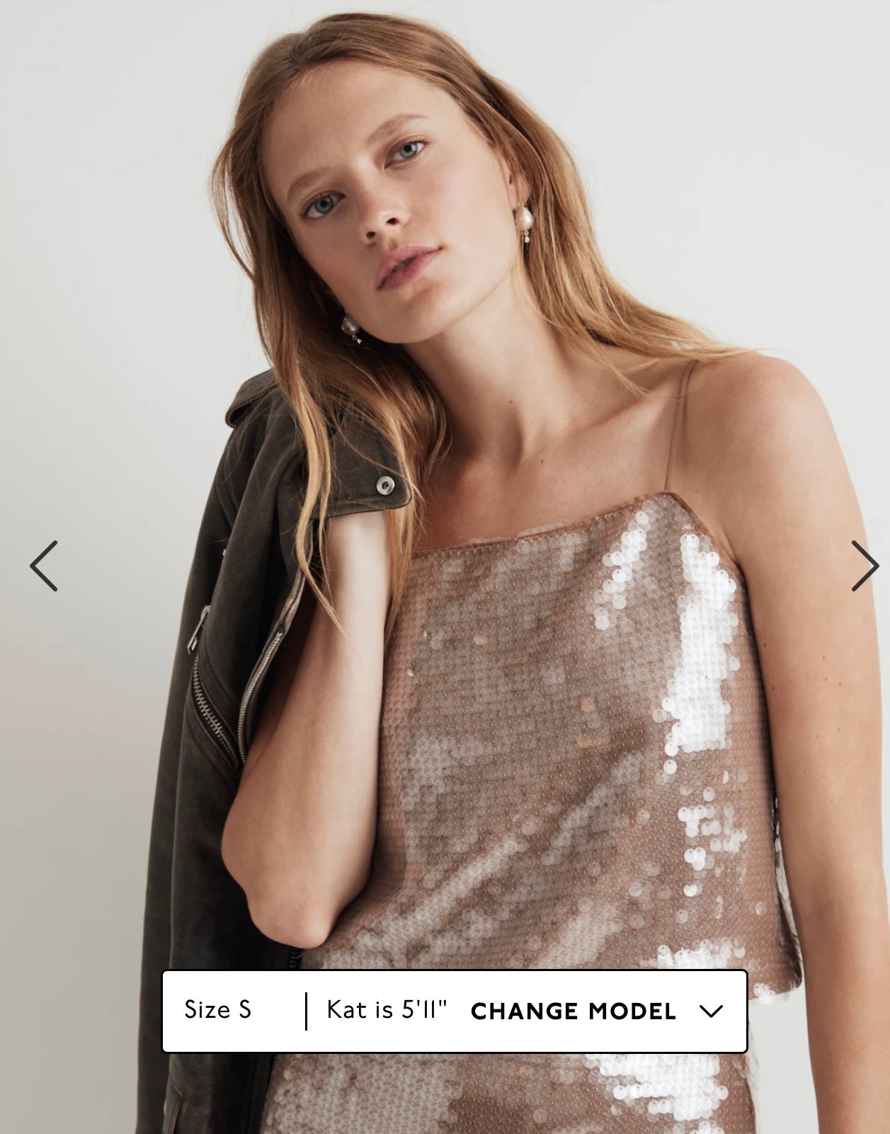 Madewell "Sequin Square-Neck Cami" (Size XS/S)