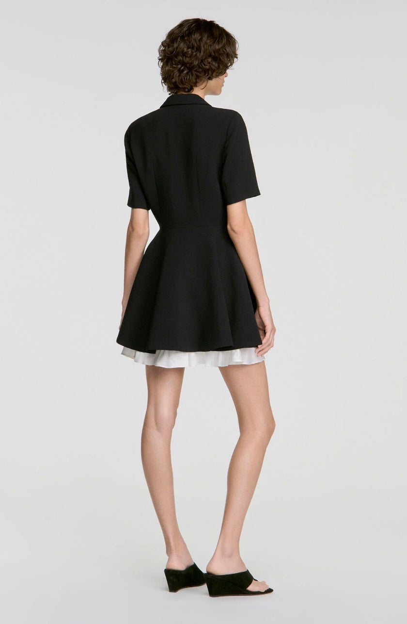 SANDRO "Short contrast skater dress" in Black NWT (Size S/M)
