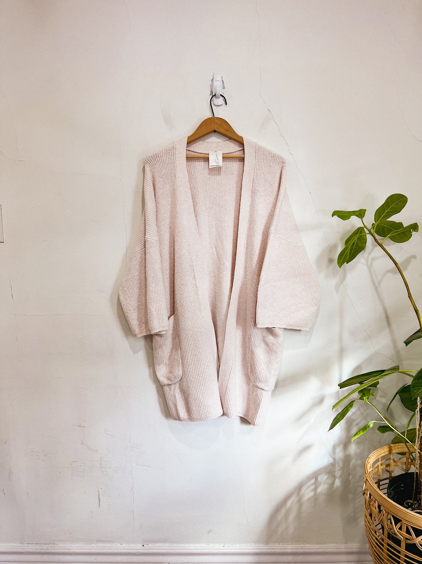 Thought Open Front Long 3/4 Sleeve Cardigan (Size 10)