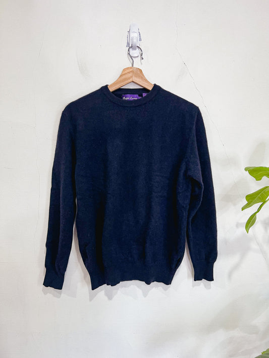 Ralph Lauren 100% Cashmere Crewneck Sweater in Navy SOLD AS IS (Size S/M)