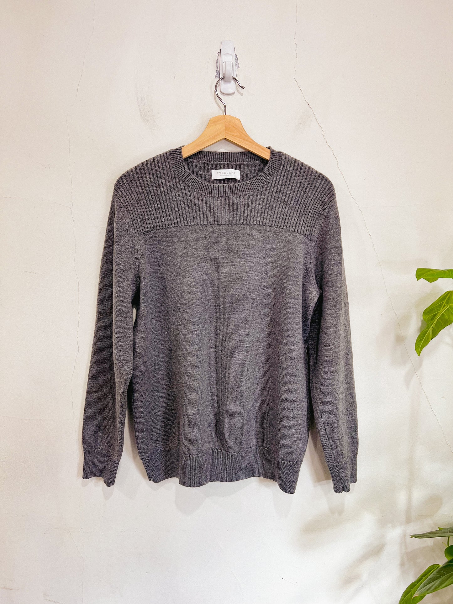 Everlane Grey Wool Crewneck Sweater (Size L)