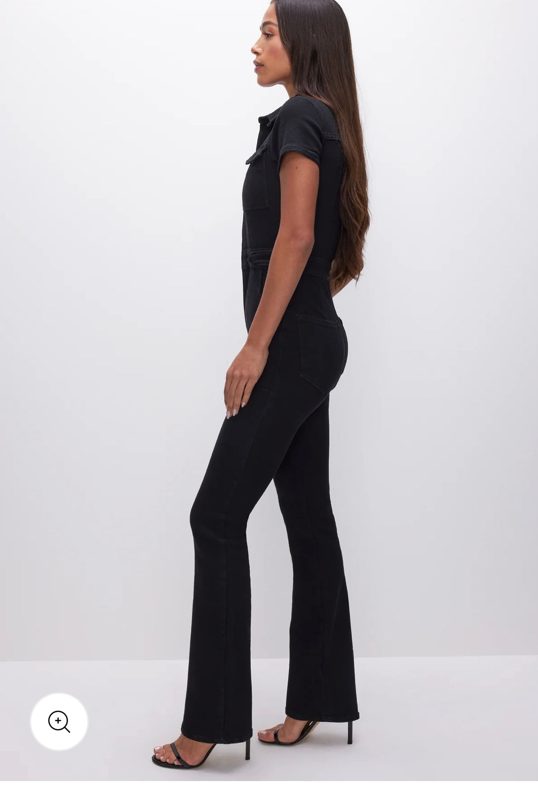 Good American "Fit for Success Bootcut Jumpsuit in Black" (Size S)
