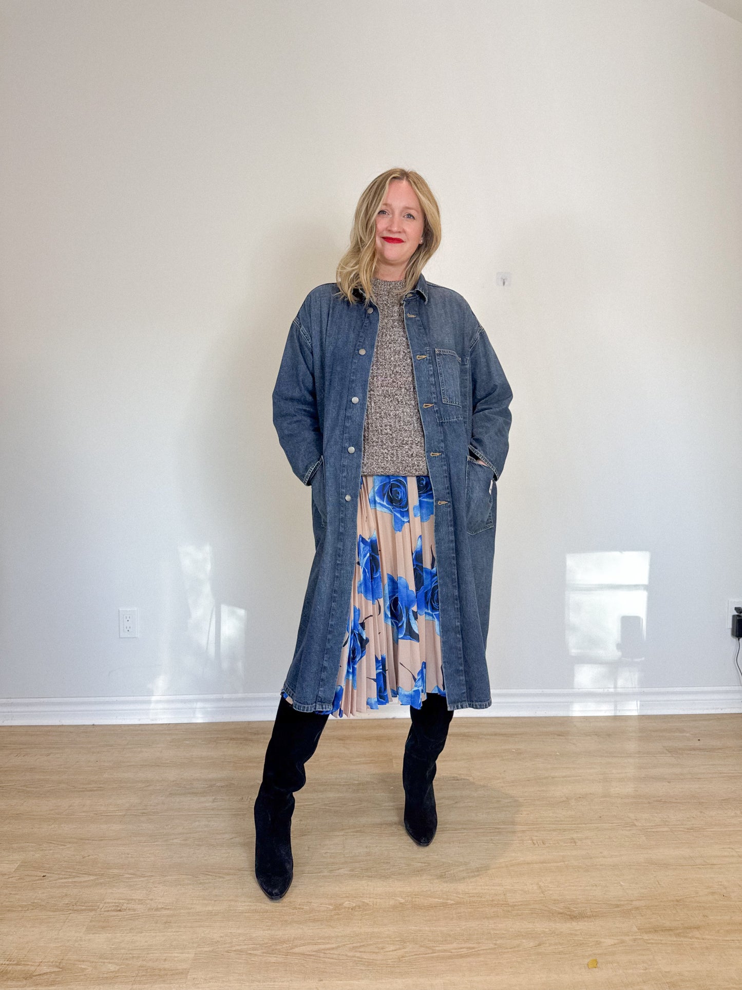Gap Workforce Collection Long Denim Jacket (Size L)
