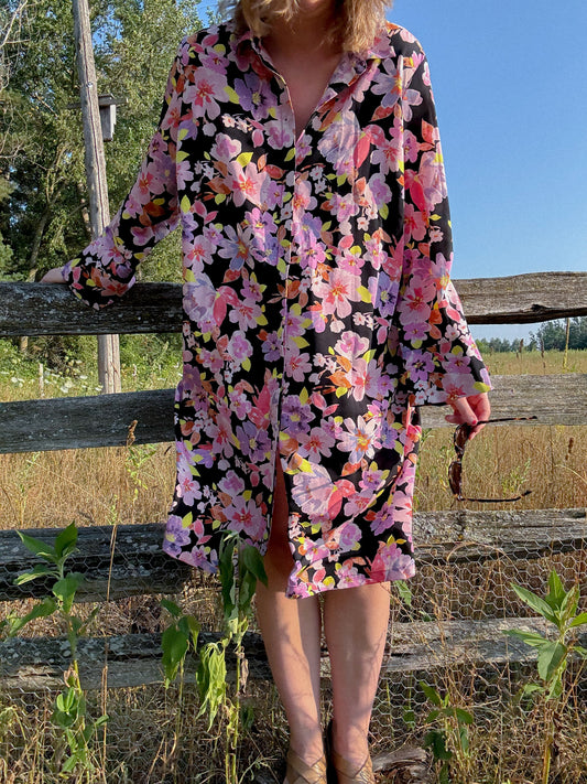 Vero Moda Floral Shirt Dress (Size XL)