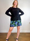 Autumn Cashmere Sweater in Black with Lace Trim (Size L)