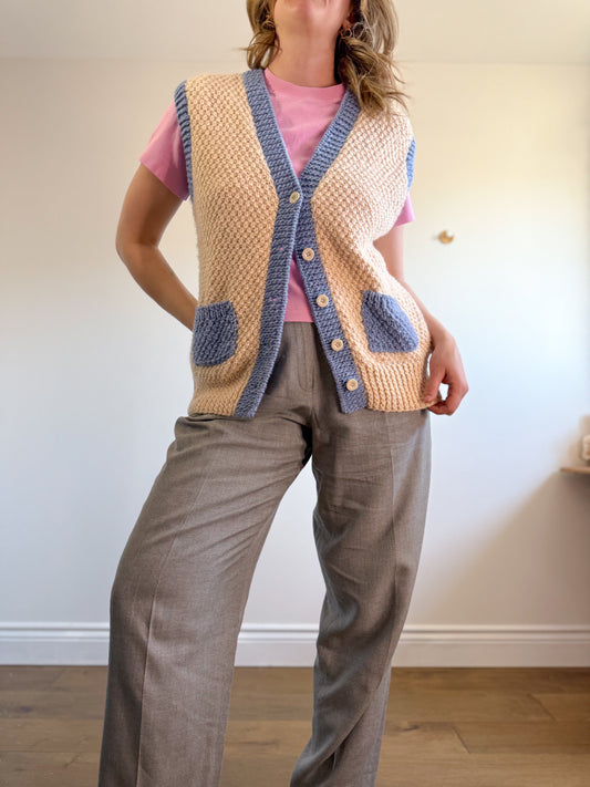 Vintage Chunky Knit Sweater Vest (Size L)
