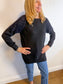 ANINE BING Designer "Fluffy Shoulder Wool Sweater in Black" (Size M)