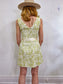 Sweet Chemise Green Floral Dress with Satin Belt (Size S)