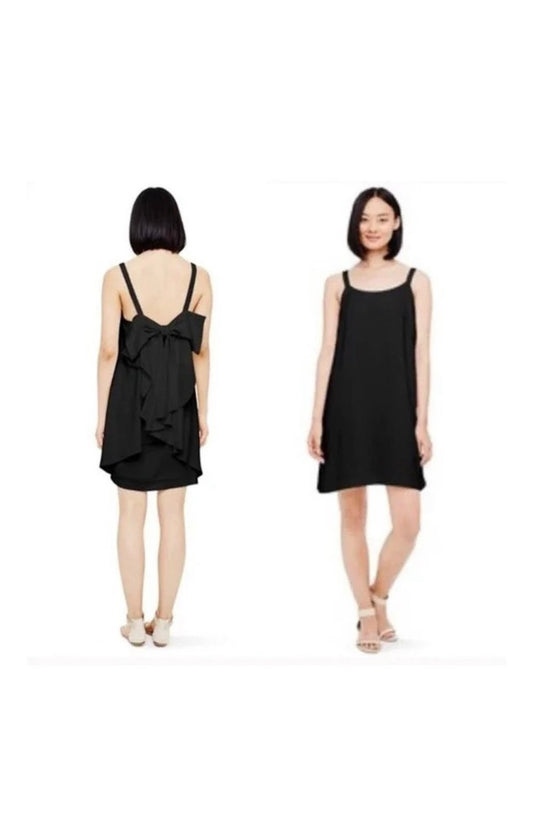 Club Monaco "Davie Bow Back Mini Dress in Black" (Size S)