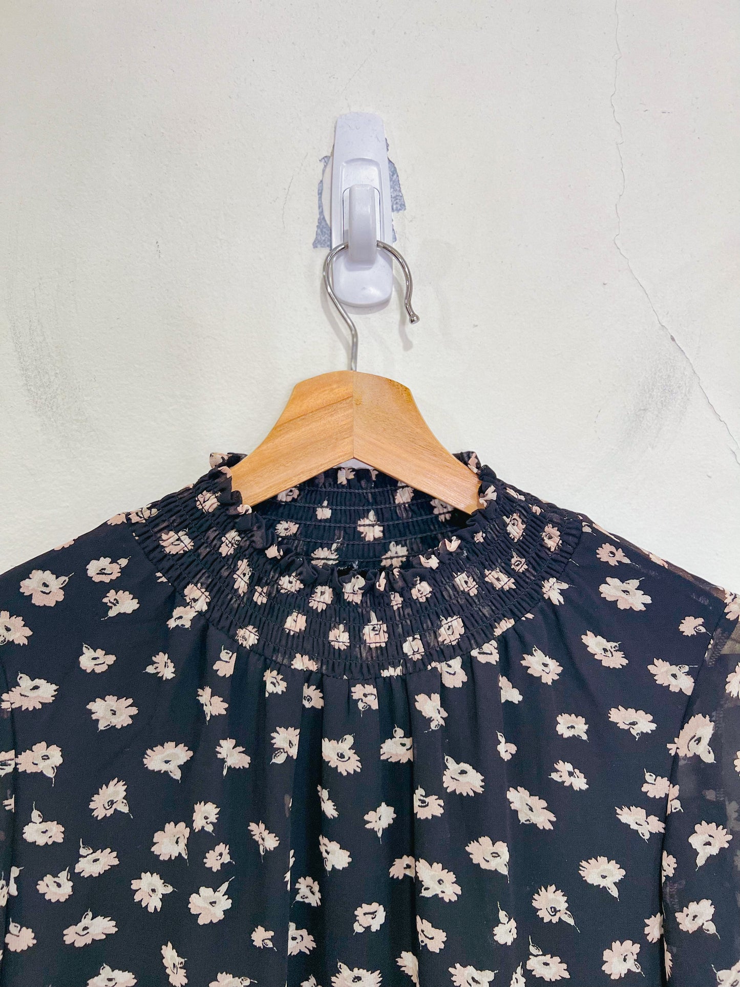 Madewell Floral Mini Dress in Black (Size S/M)