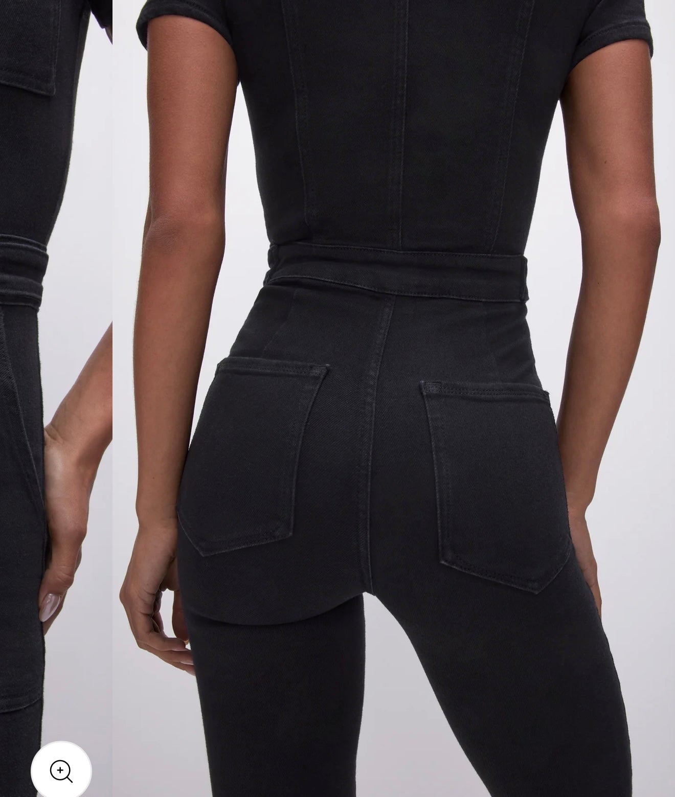 Good American "Fit for Success Bootcut Jumpsuit in Black" (Size S)