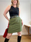 Vintage Green Tweed Skirt Suit (Size L)