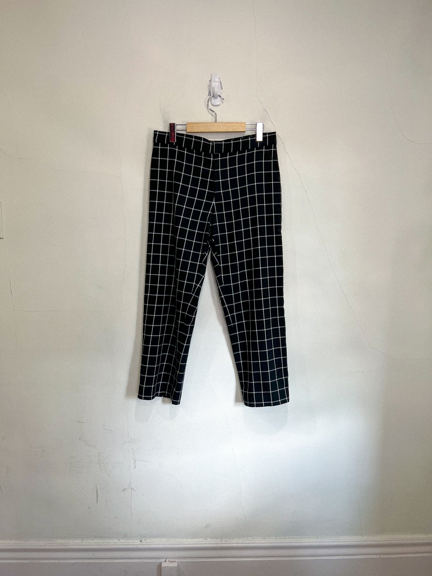 Robert Rodriguez Windowpane Trouser in Black/White (Size S/M)