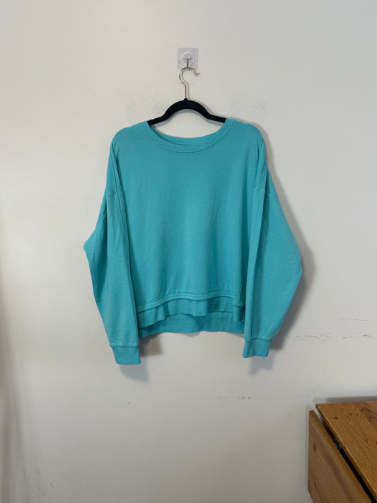 Athleta "Sundown Sweatshirt 2.0" in Aqua (Size L)