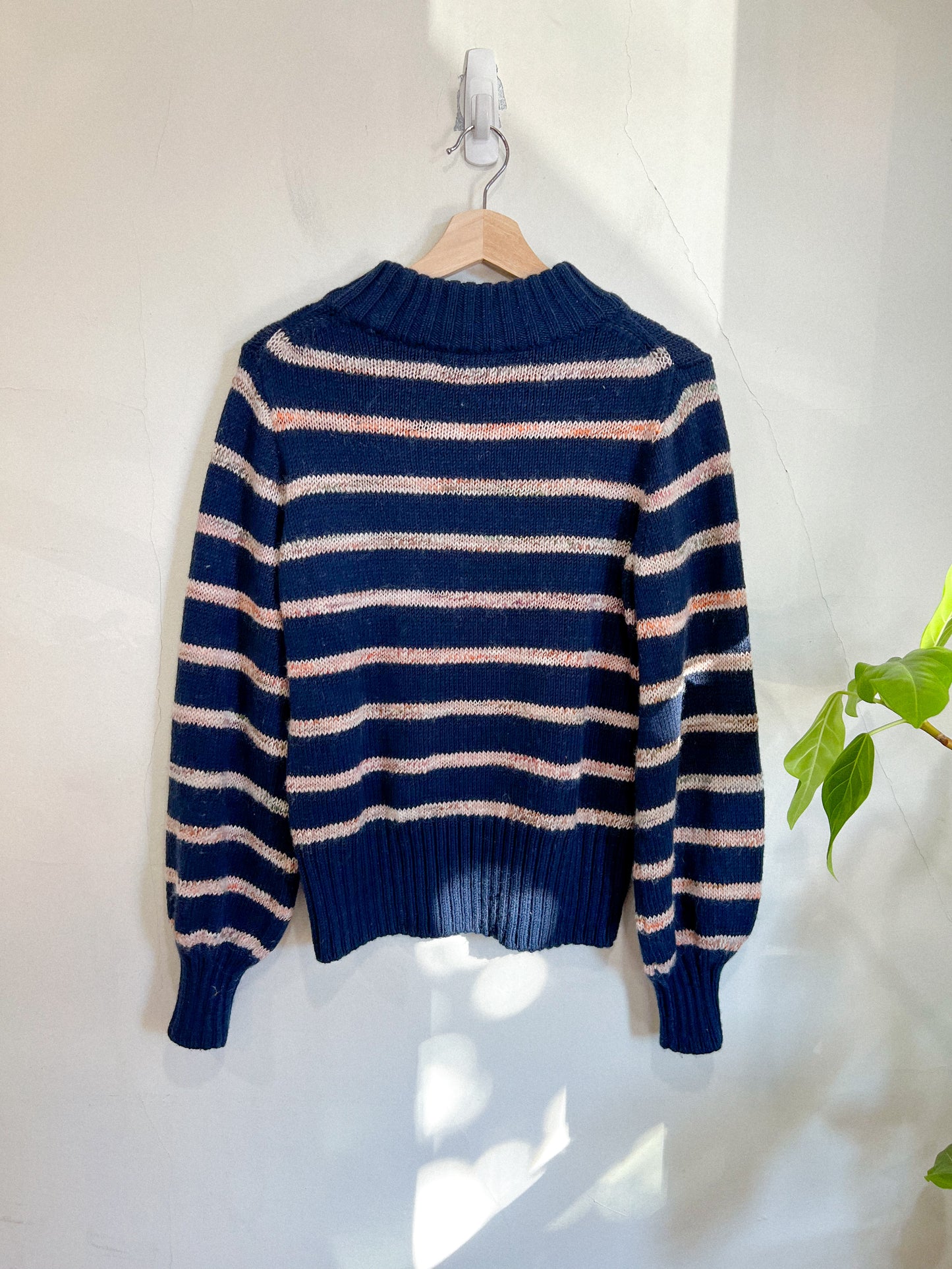 Madewell  Striped Metcalf Chunky Knit Sweater in Navy" (Size M/L)