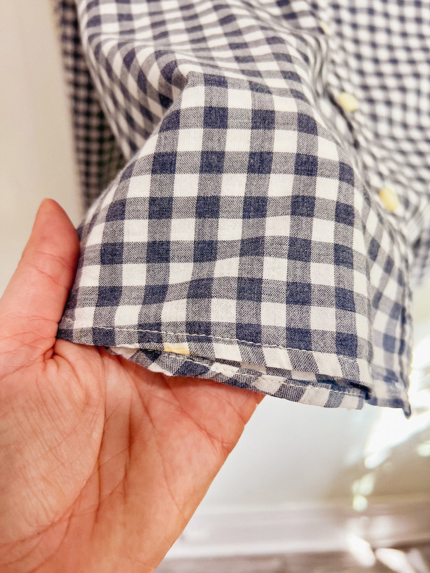 Tradlands Cotton Button Down in Navy/White Check SOLD AS IS (Size S)