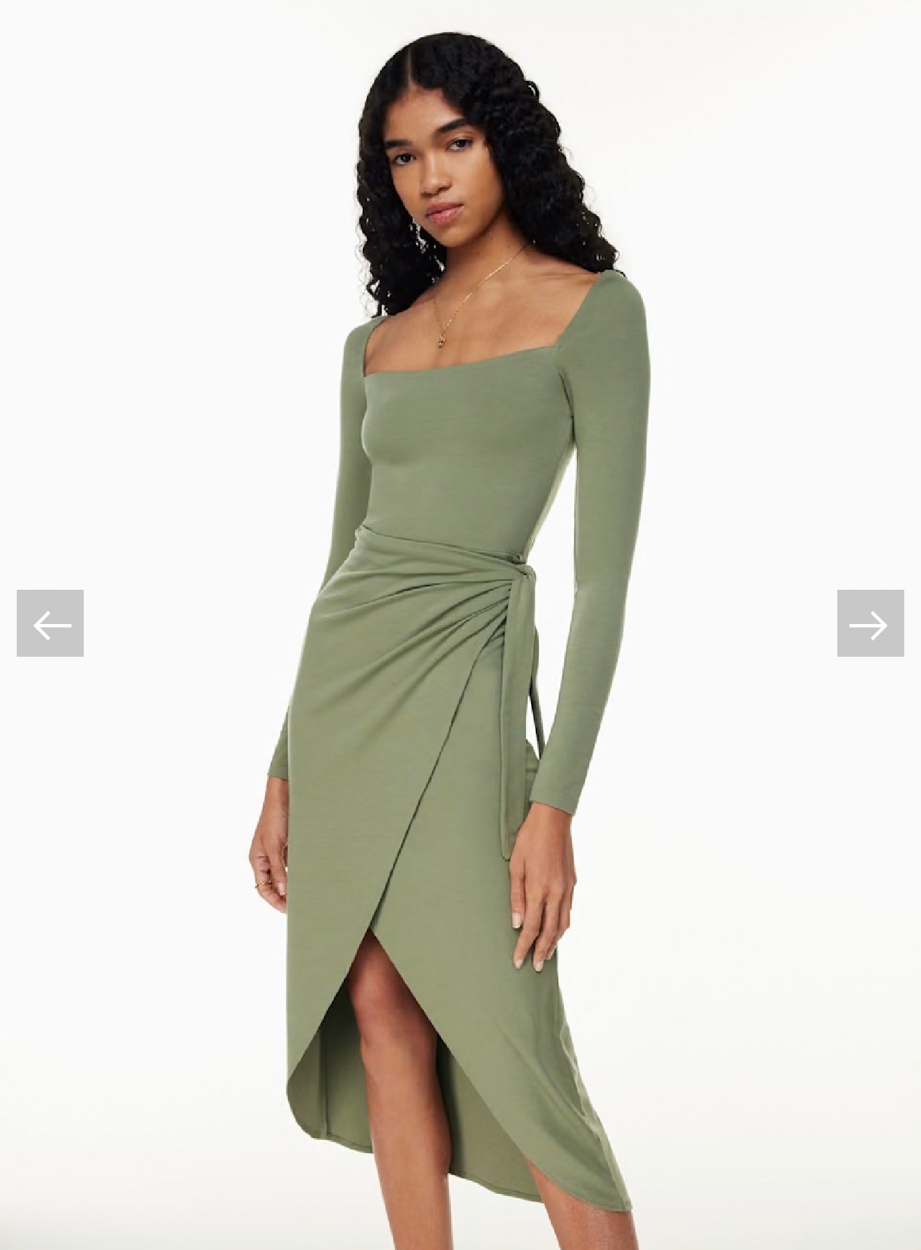 Wilfred "Saturn Longsleeve Midi Dress in Sage Green" (Size L)