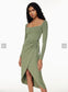 Wilfred "Saturn Longsleeve Midi Dress in Sage Green" (Size L)