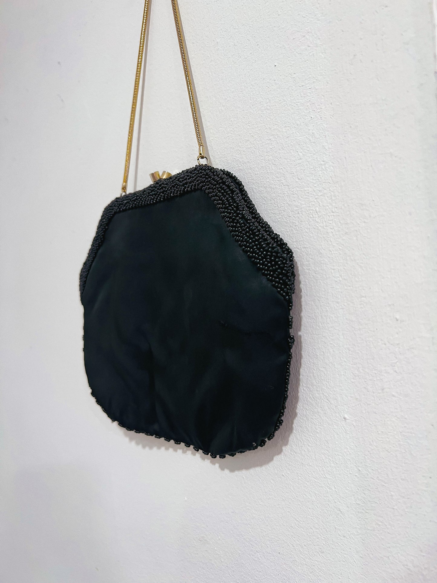 Vintage Small Beaded Purse in Black