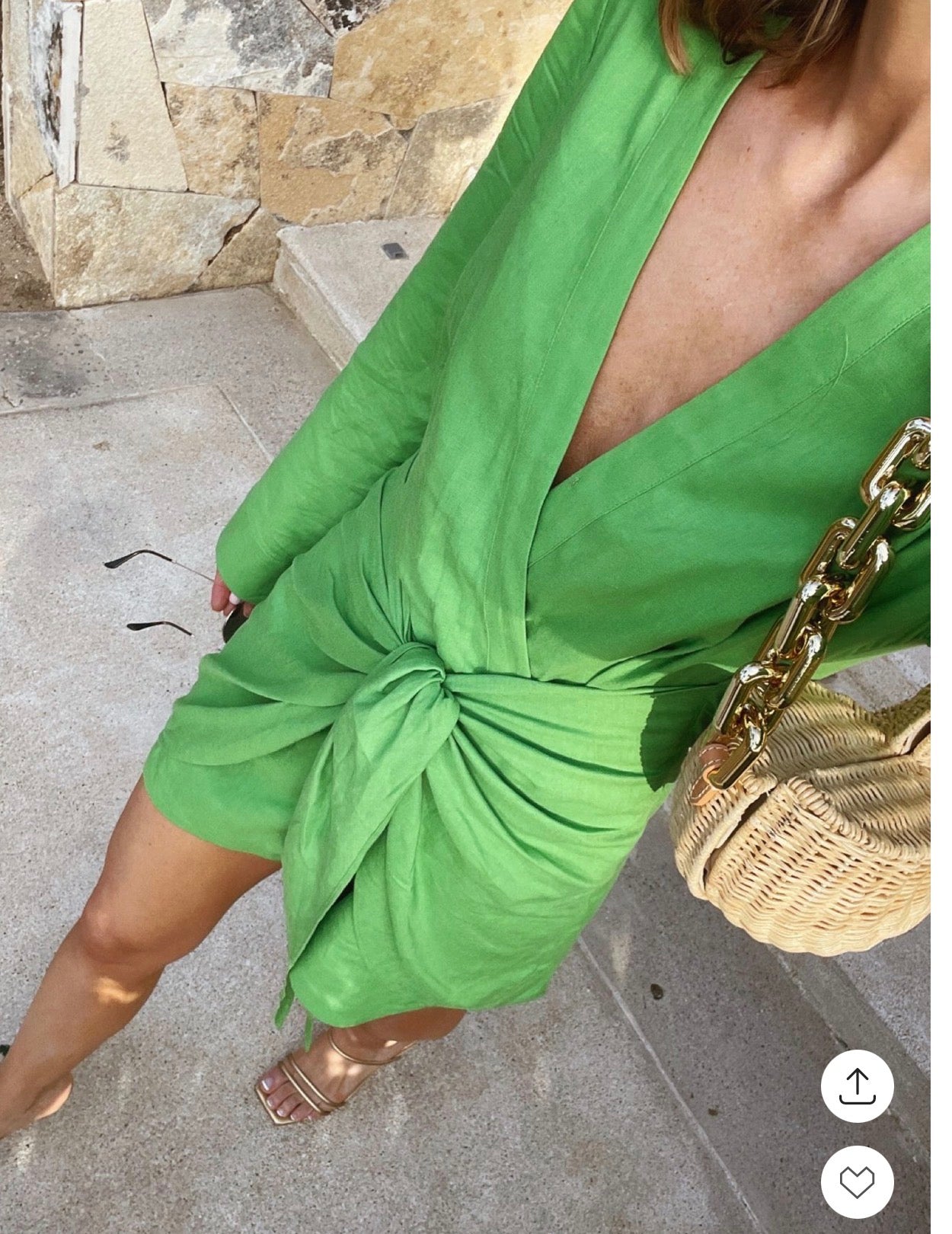 L'Academie "The Janeiro Linen Mini Dress in Green" (Size M)