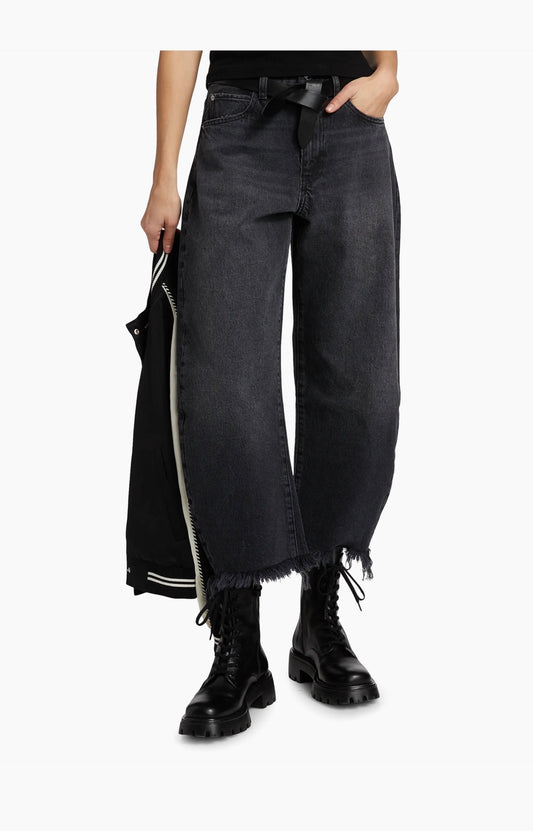 FRAME "The Bubble Crop Denim Jean in Black Wash" (Size 29)