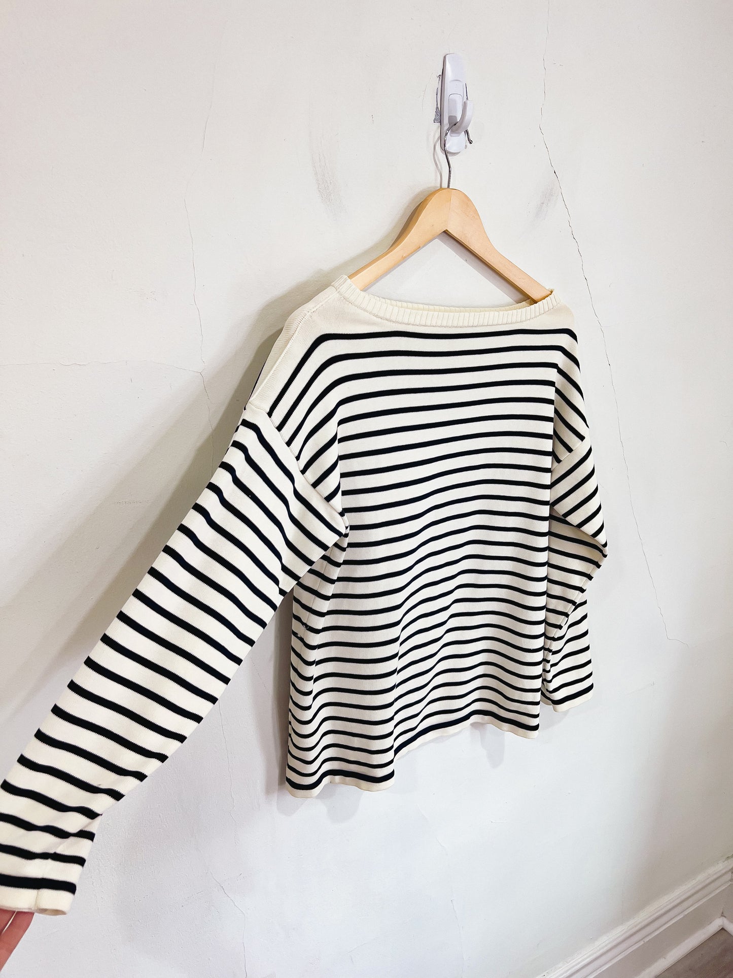 Andersen-Andersen "Boatsman Sweater in Navy/Cream Stripe (Size S/M)