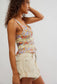 Free People "Kiana Lace Floral Printed Tank Top"  (Size L)