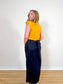 Vintage Liz Claiborne Linen Skirt in Navy (Size 20)