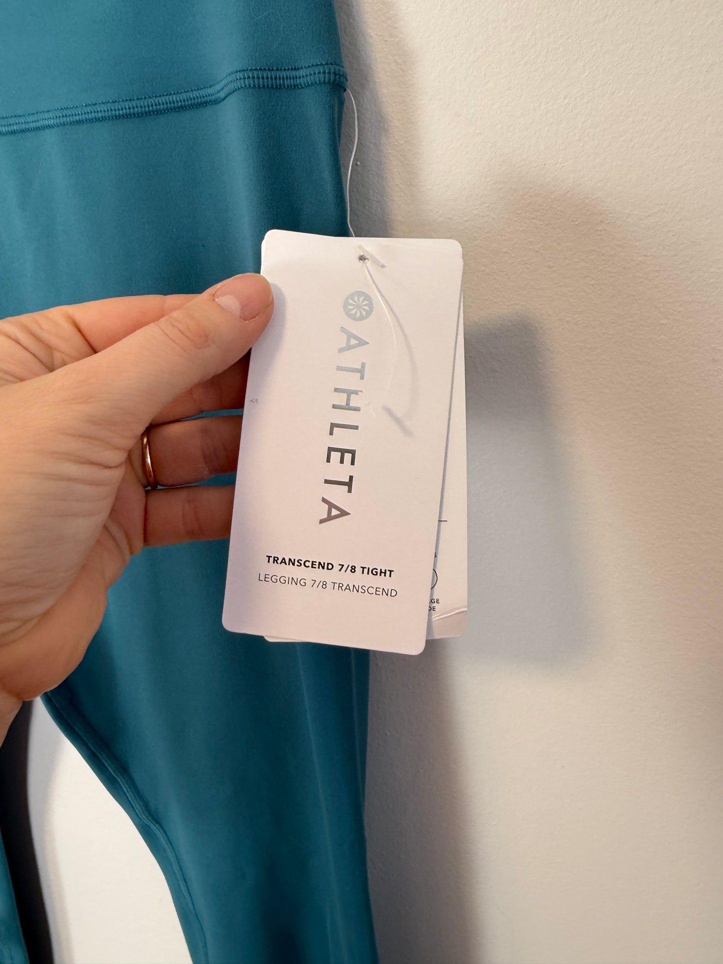 Athleta 7/8 Trascend Yoga Tights in Teal NWT (Size L)