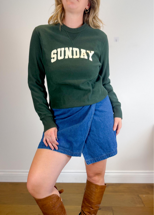 Good for Sunday Slow Fashion "Sunday Crewneck in Dark Green" (Size M)