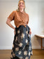 Gudrun Sjoden Floral Cotton Midi Skirt (Size L)