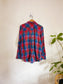 Hurley Plaid Button Down in Blue/Red (Size L)