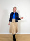 Vintage Plaid Wool Cropped Shacket in Blue/Grey (Size M)