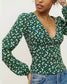 Reformation "Nell Top in Green Floral" (Size S)