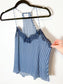 CAMI NYC "Racer Charmeuse Silk Camisole in Blue/White Check" (Size S)