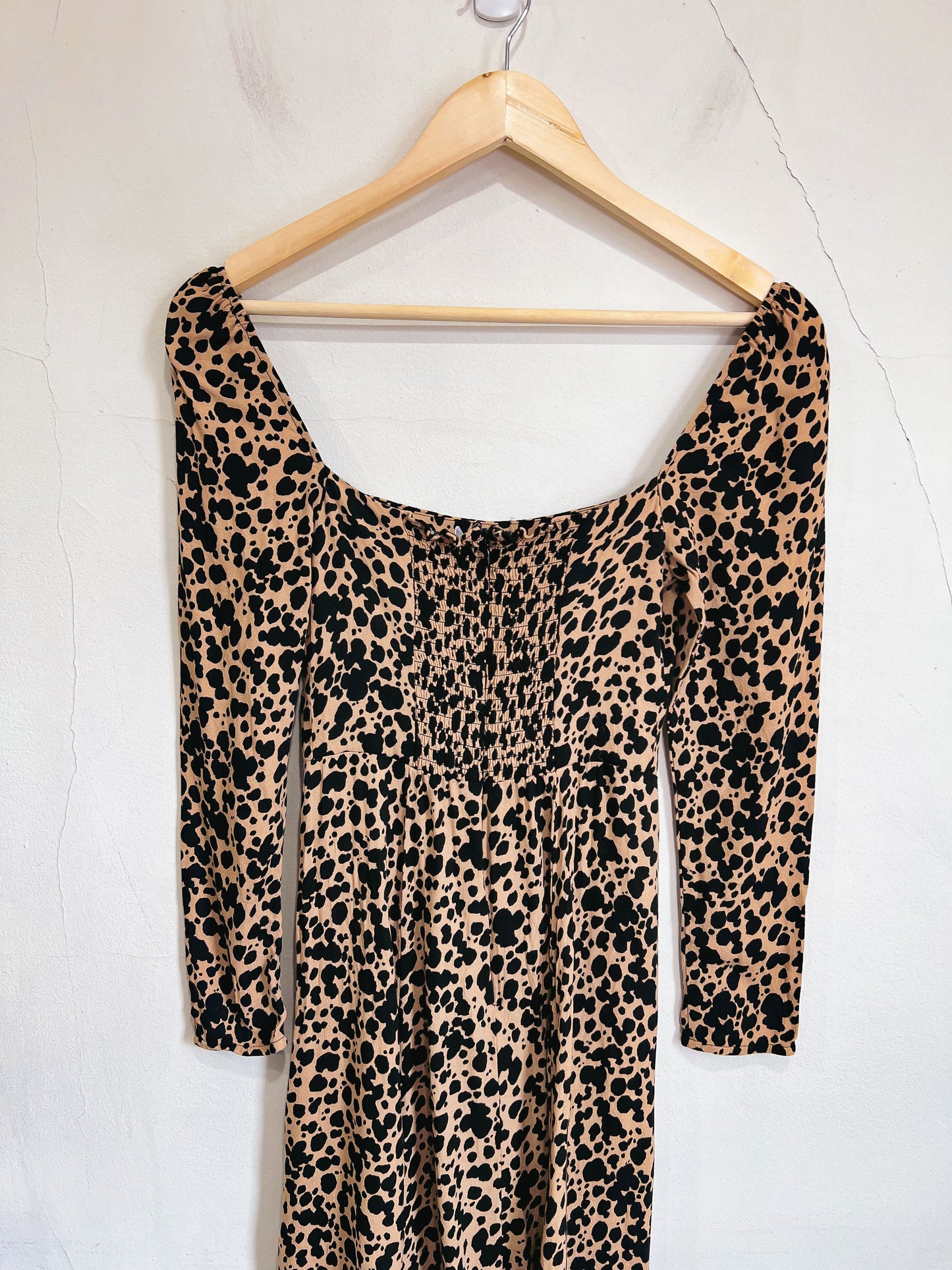 Reformation "Sigmund Dress in Leopard Print" (Size 4P)