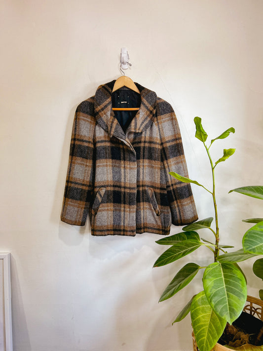 Vintage Wool Checkered Jacket (Size M)