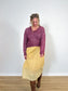 FLAX Linen Midi Skirt in Butter Yellow (Size L)