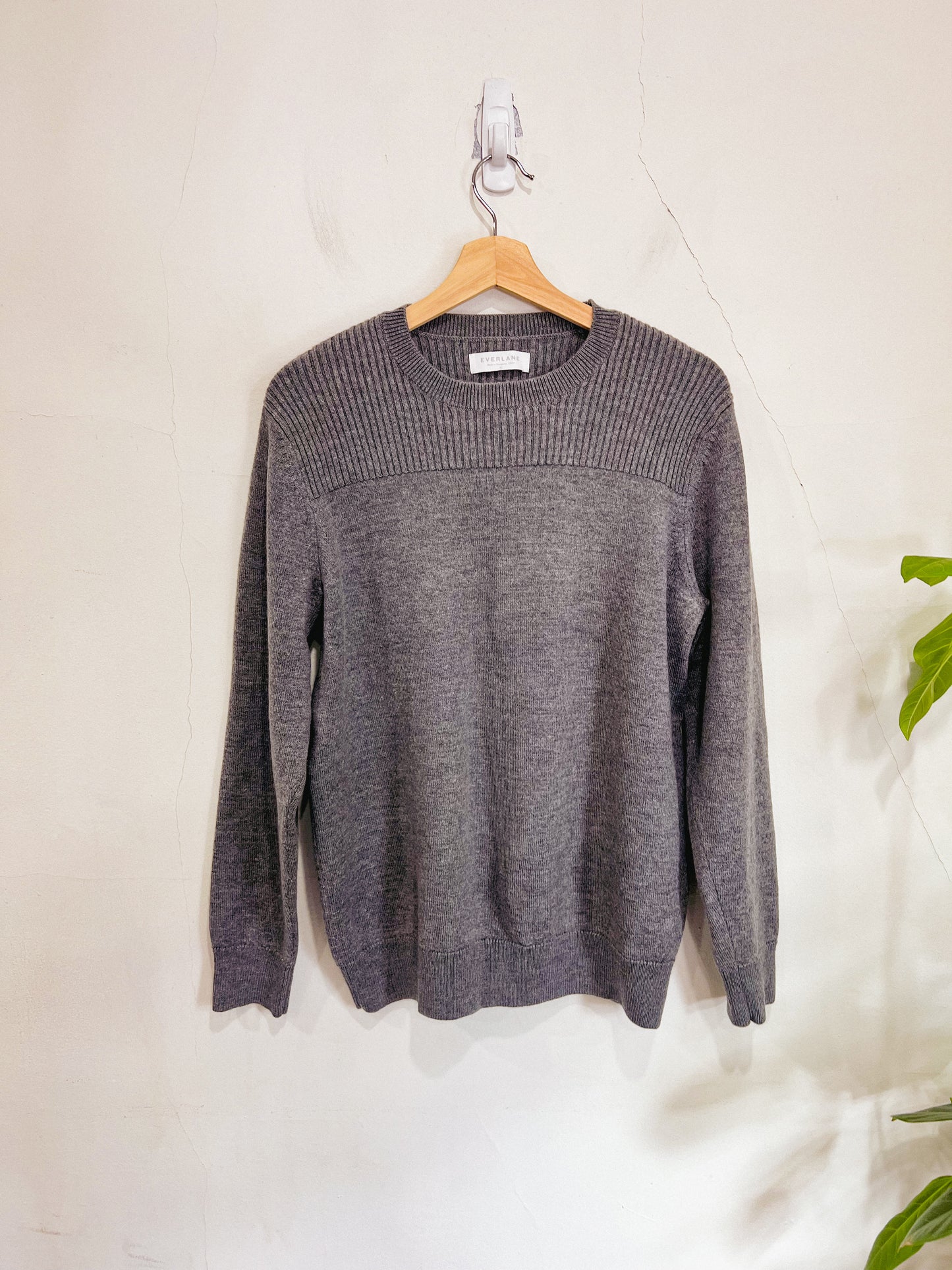 Everlane Grey Wool Crewneck Sweater (Size L)