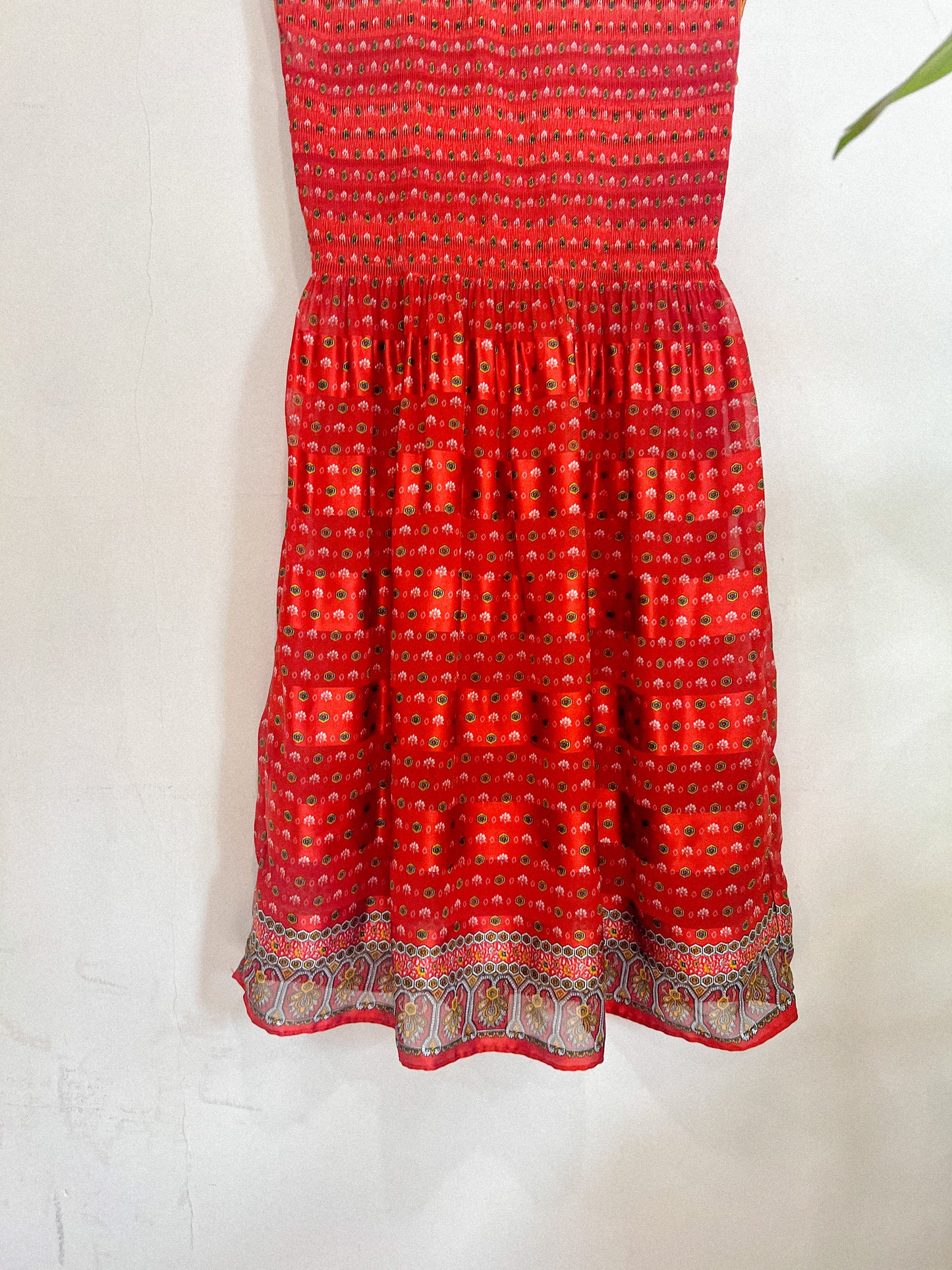 Max Studio Red Print Dress (Size L)