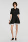 SANDRO "Short contrast skater dress" in Black NWT (Size S/M)