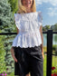 dRA Los Angeles White Eyelet Ruffled Blouse (Size S)