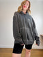 HELMUT LANG Designer Logo Hoodie Sweatshirt in Grey (Size XXL)