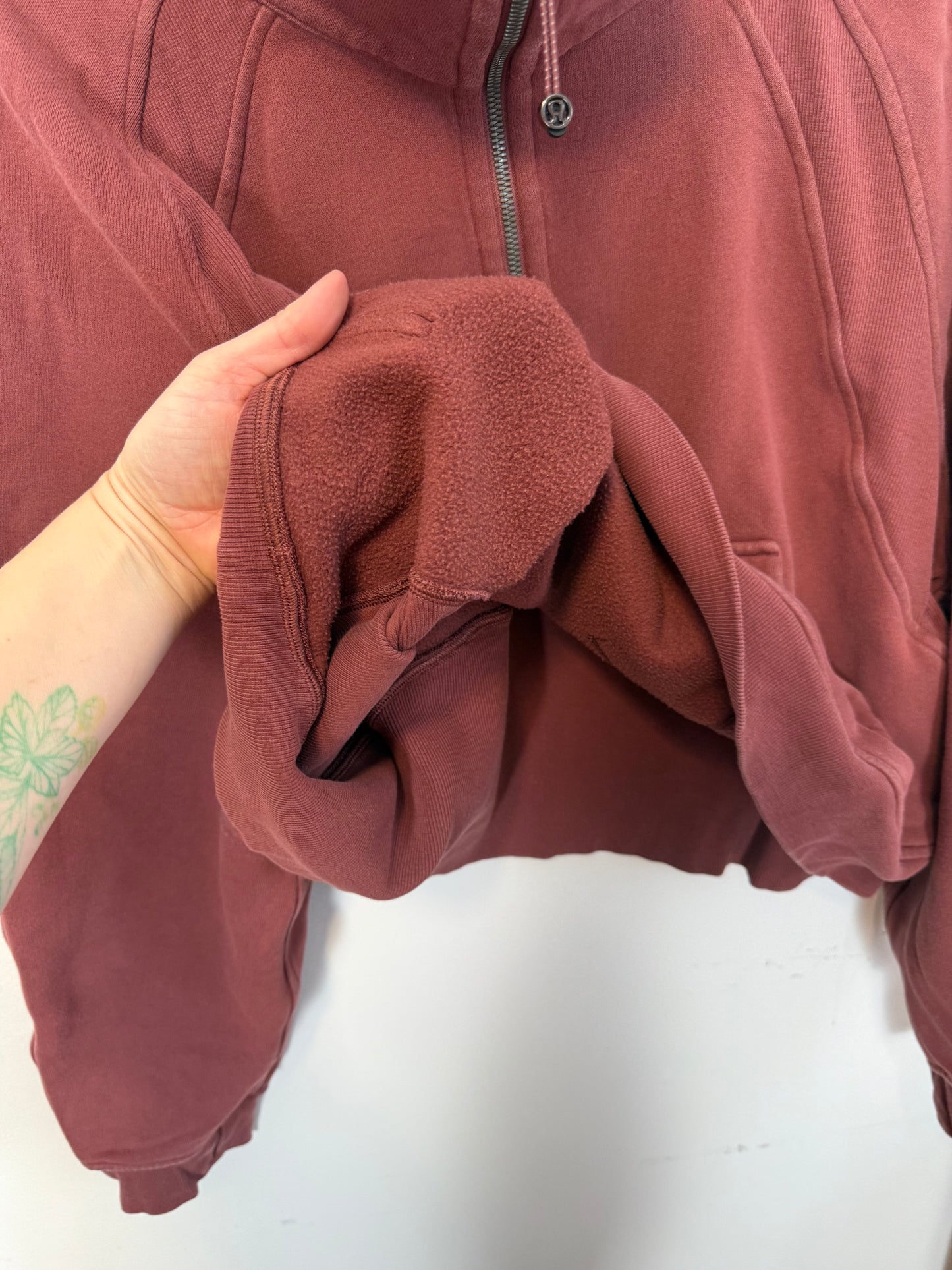 Lululemon "Scuba Oversized Full Zip Hoodie in Maroon" (Size XL/XXL)
