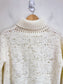 Alpha Studio Crochet Woven Turtleneck Sweater in Cream  SOLD AS IS (Size S)