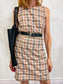 Vintage Check Print Shift Dress (Size M)